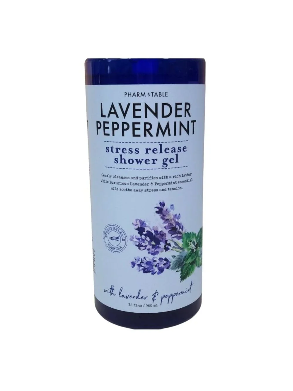Pharm Table 2pk Lavender Peppermint Stress Release Shower Gel 32 oz Jumbo Size